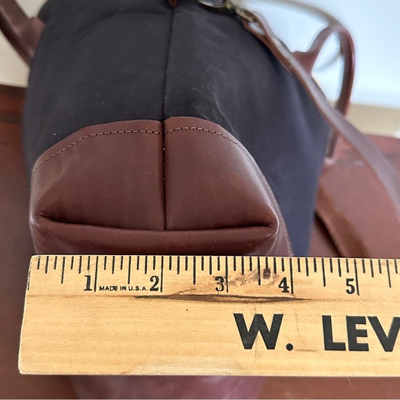 R Riveter Otto Black Canvas Crossbody Bag Tote Leather Military - Picture 17 of 17